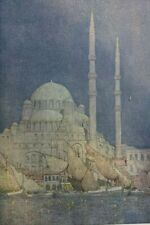 1913 Balkan Peninsula Constantinople Grand Bazaar Pigeon Mosque picture