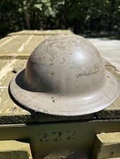 Vintage Military Brodie Style Steel Helmet - WWI / WWII Era Doughboy / Mk II picture