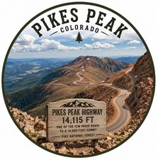 Pikes Peak Metal Sign  Ocean To Ocean Highway Sign Road Cross Country Travel USA picture