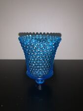 1 Vintage Aqua Cobalt Blue Hobnail Glass Peg Votive Sconce Candle Holder HOMCO picture
