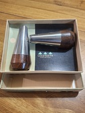 Vintage 1960s A&B Lundtofte Denmark Salt & Pepper Shakers Rosewood Stainless Box picture