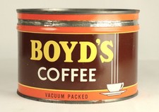 Vintage Boyd’s Coffee Key Wind Tin Can One Pound Portland, OR picture