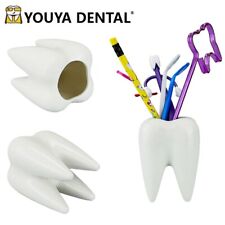 Cute Tooth Shape Ceramic Pen Pencil Pot Holder Storage Container Desk Pens Stand picture