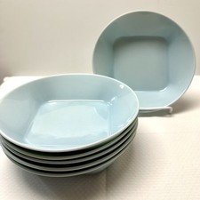 RARE IKEA 365+ Susan Pryke Turquoise Square Bowls Round Base 7 7/8