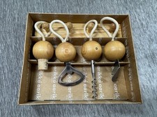 Aarikka Finland Wood Bottle Opener Set w/ Wall Mount Barware Corkscrew Stopper picture