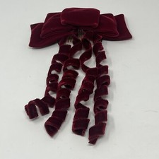 VTG Prettiest Red Velvet Bow Ribbon Hair Comb c1960 Italy Swanson’s Dept Store picture