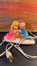 Vintage Bonnytex Co. Vinyl Night Light with Children and Dog picture