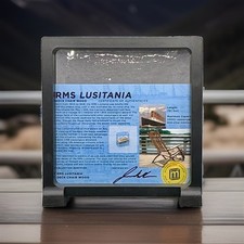 RMS LUSITANIA Deck Chair Wood Artifact Small Specimen In Display With COA  picture