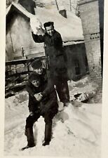 1950s Winter Snow Game Young Men Handsome Guys Vintage Photo Portrait Snapshot picture