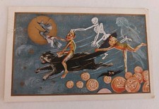 Vintage Rare 1900's Halloween Original Bernhardt Wall Halloween Post Card picture