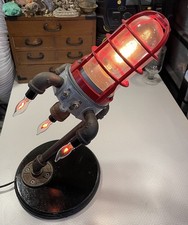 Vintage Steampunk Industrial Art Lamp Space Rocket Lamp picture