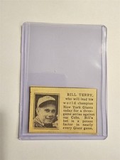 Bill Terry 1936 Los Angeles Examiner Cut-Out Scrapbook Card RARE picture