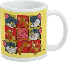 Tom and Jerry Character Squares Licensed Ceramic Coffee Mug Gift 11 OZ picture