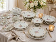 Bavaria Schumann Germany “US Zone” Empress Dresden floral gold trim dinnerware  picture
