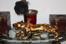 EMPTY 1.75L Casino Azul Gold Jaguar Tequila Bottle Decanter Bar Decor Leopard 20 picture