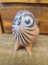 Vintage Folk Art Long Leg Owl Hand Painted Tonala Hecho En Mexico picture