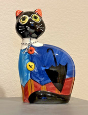 Turov Hand Painted Cat Figurine Signed Umbrella picture