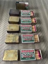 Vintage Rosebud Matches With Brass Matchbox Holders Made In Italy Lot Of 6 picture