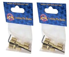 Disney Parks Brass Locking Trading Pin Backs & Key 20 Pieces 2 Packs of 10 - NEW picture