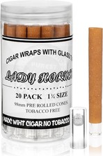 20 Pack King Size Pre Rolled Cones with Glass Tips Rolling Papers picture