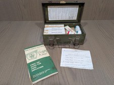 Vintage MSCo US Forest Service Metal First Aid Kit Box Contents USDA Manual picture