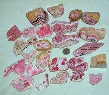 27 pcs LOT Rhodochrosite slabs w/patterns from Argentina * Wholesale Deep Red picture