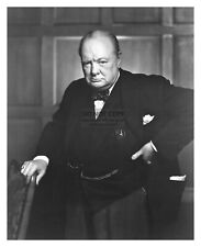 SIR WINSTON CHURCHILL BRITISH PRIME MINISTER 8X10 VINTAGE PHOTOGRAPH picture