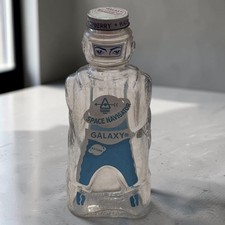 Vintage 1953 Galaxy Spaceman Syrup Bottle Bank Space Navigator Light Blue Rare picture