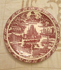 Houston Texas Souvenir Plate Texas Lamp and Oil Co Vernon Kilns USA Transferware picture