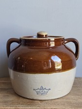 Robinson Ransbottom Blue Crown 4 Crown Stamp Vintage Stoneware Crock  Two Handle picture