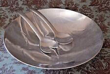 Don Sheil Artist signed Salad Bowl Plate Metalware w/ Servers Australian Alloy picture