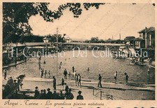 1936 ACQUI TERME La grandiosa swimming pool Alessandria postcard picture