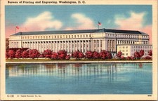 Vintage Washington D.C. Bureau of Printing and Engraving Linen Postcard picture