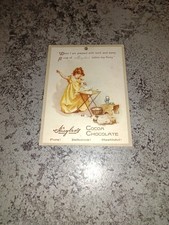 Antique Huylers Cocoa Chocolate Trade Card Victorian Sewing Girl Licorice picture