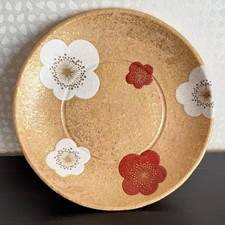Touya Kiyomizu-yaki Kyoto-yaki Plum Blossom Gold-decorated Large Plate Japan picture