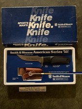 SMITH & WESSON AMERICAN SERIES 6085 KNIFE & SHEATH IN BOX MADE IN USA NEVER USED picture