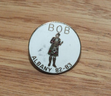 Vintage 82-83 BOB Collectible White & Gold Tone Enamel Lapel Pin picture