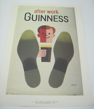 1990s Era Vintage Guinness Beer Advertising Poster After Work Ad Eckersley 1961 picture