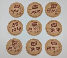 Lot of 9 NOS 1962 Schlitz Cardboard Pop Top Beer Can Coasters, Man Cave Barware  picture