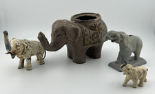 Vintage Antique Elephant Figurine Lot Pachyderms picture