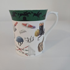 HORSE EQUESTRIAN FINE BONE CHINA SHENSTONE LICHFIELD ENGLAND TEA COFFEE CUP GOLD picture