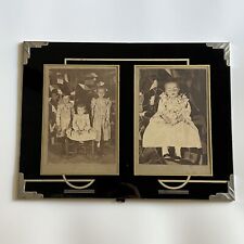 Antique Cabinet Card Photograph Post Mortem Girl & Siblings Same Quilt Framed picture