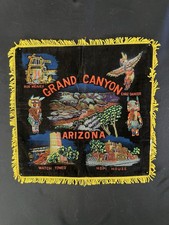 Vintage Kitschy Black Velvet Fringed Souvenir Pillowcase from The Grand Canyon picture