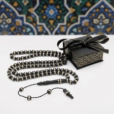 Small tibet silver inlay Kuka tree 99 beads Tasbih, Prayer beads Misbaha 201435 picture