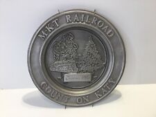 MKT Railroad Pewter Plate Count On KATY RARE Hard To Find Christmas 1986 picture