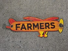  VINTAGE FARMERS SEED CORN COB  PORCELAIN SIGN 10