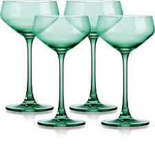 Set of Four Translucent Pale Green Coupe Glasses picture