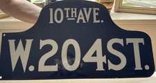 Original NYC Humpback Street Sign W. 204th 10th Ave Porcelain Inwood Manhattan picture