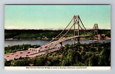 Tacoma WA-Washington, New Tacoma Narrows Bridge, Vintage Souvenir Postcard picture