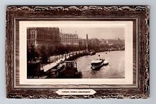 London-England, Thames Embankment, Antique Vintage Souvenir Postcard picture
